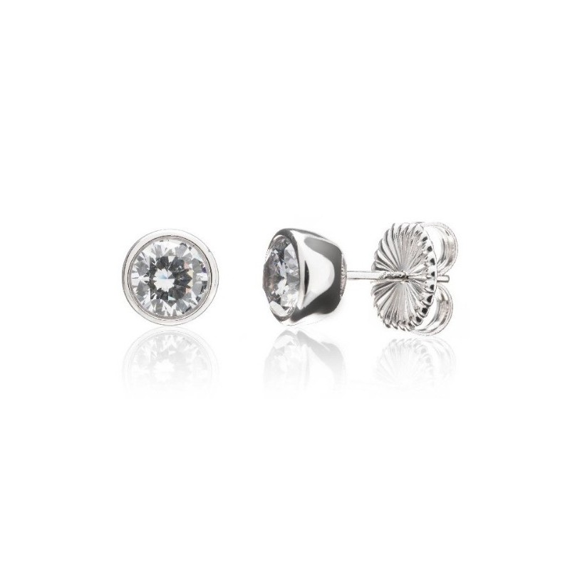 Pendientes chatón plata Camaleoni 0,75