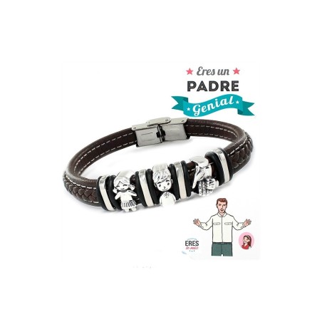 Pulsera plata y acero padre