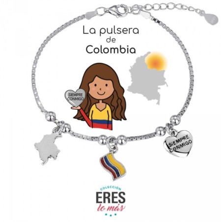 Pulsera plata 'Colombia' 9115503