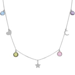 Gargantilla plata mix charms y piedras