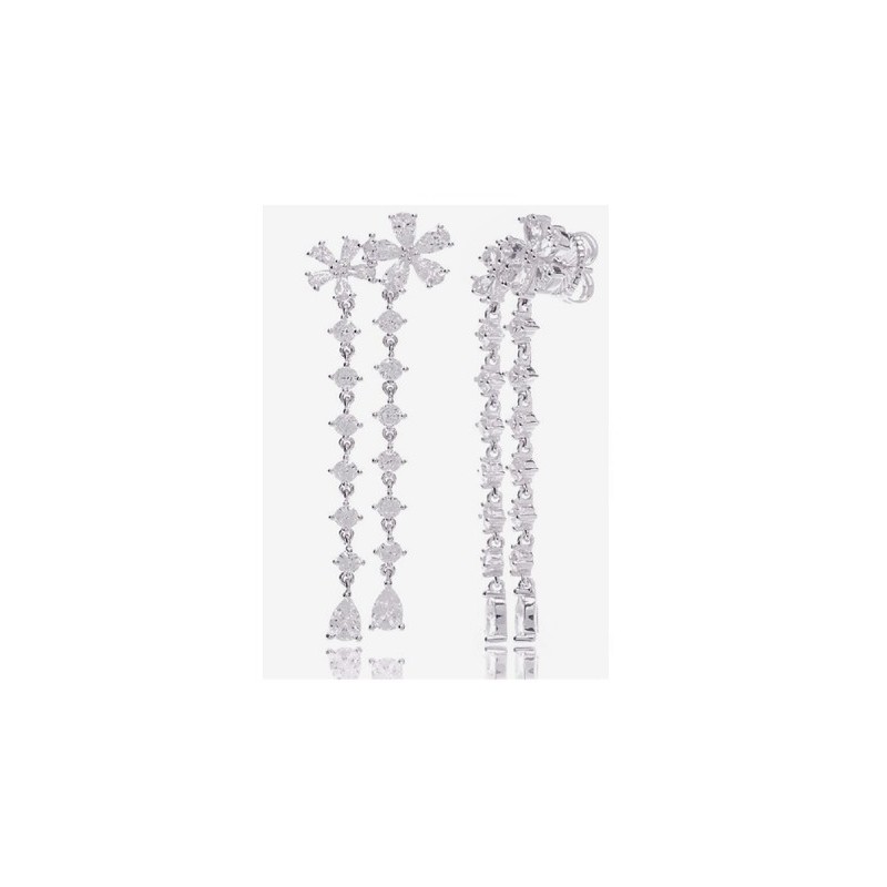 Pendientes Camaleoni plata flor CHEVERNY