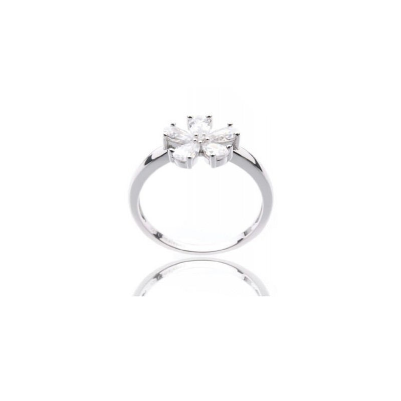 Sortija Camaleoni plata flor CHEVERNY
