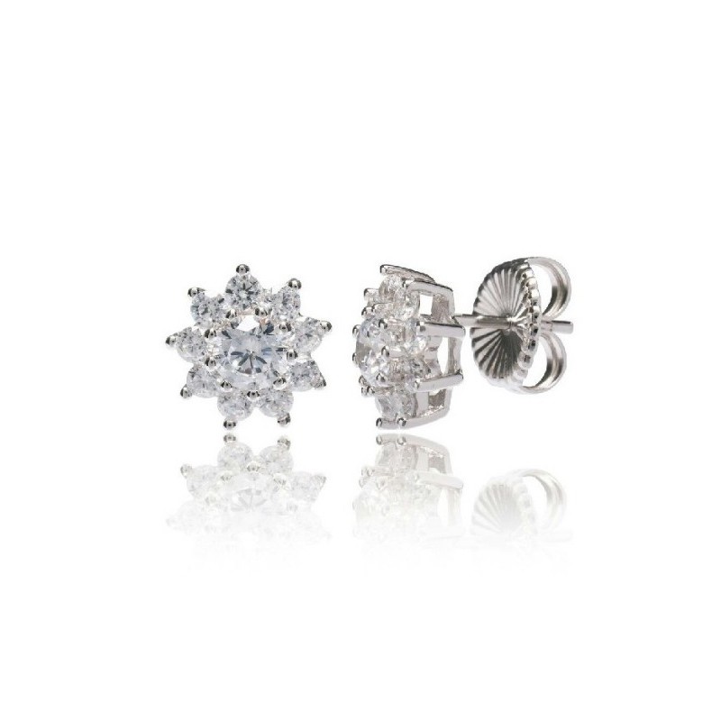 Pendientes roseta plata Camaleoni