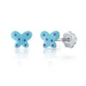 Pendientes infantiles mariposa esmalte azul