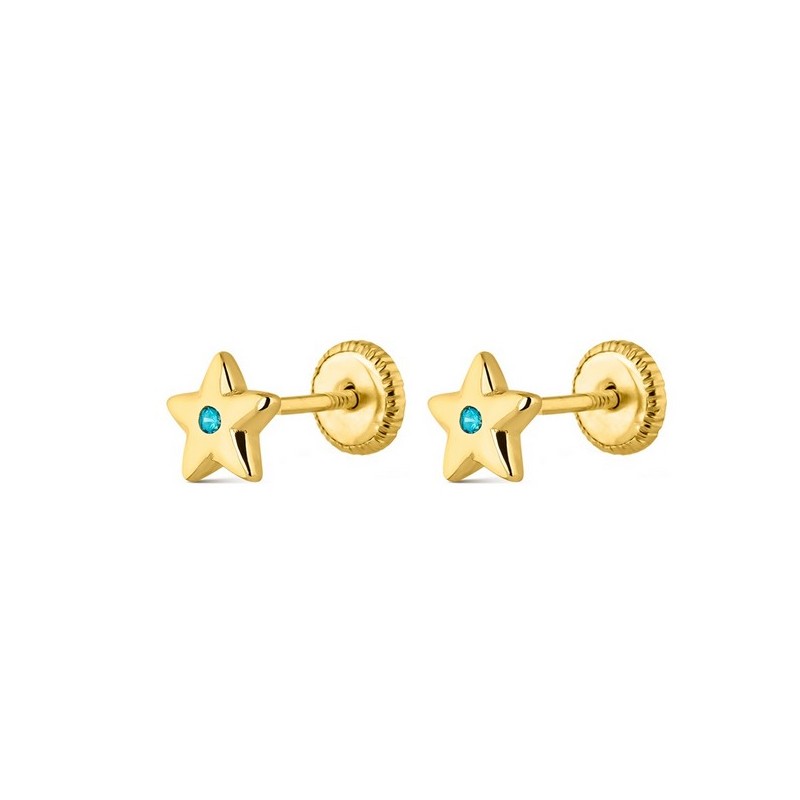 Pendientes infantiles estrella azul