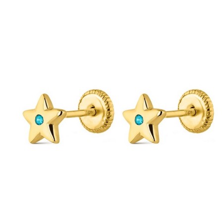 Pendientes infantiles estrella azul