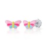 Pendientes bebé mariposa esmalte y plata