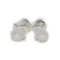Pendientes bebé carroza esmalte y plata