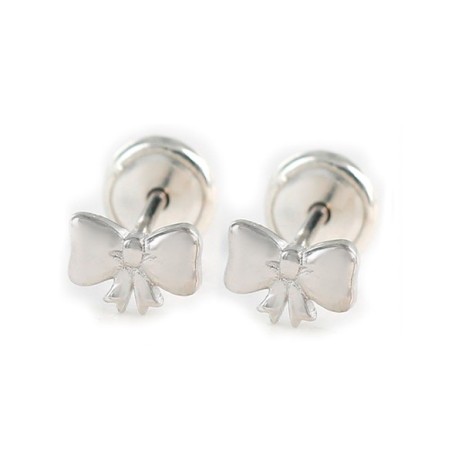 Pendientes infantiles lacito de plata