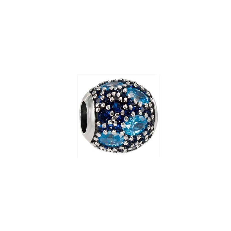 Abalorio plata Destello celeste