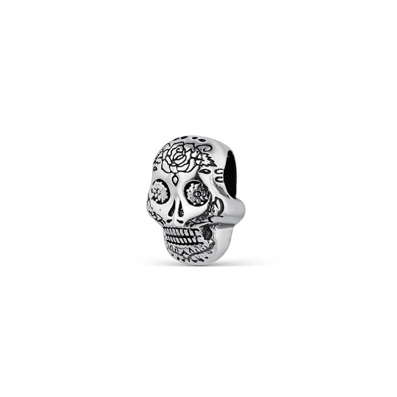 Abalorio plata calavera
