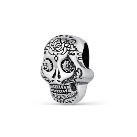 Abalorio plata calavera