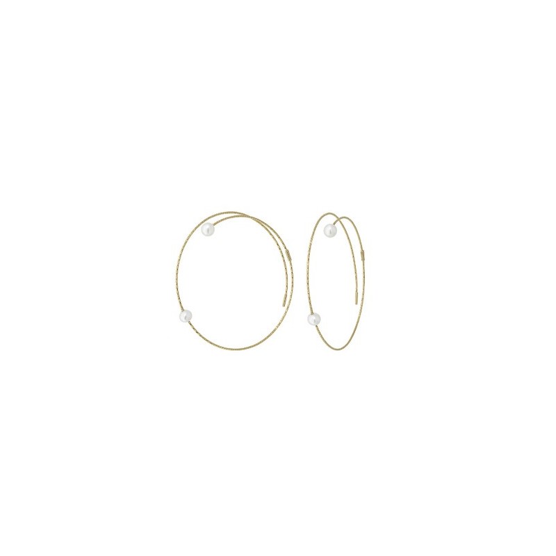 Aros Oro Magic Wire perlas