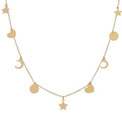Gargantilla de Oro mix charms y piedras