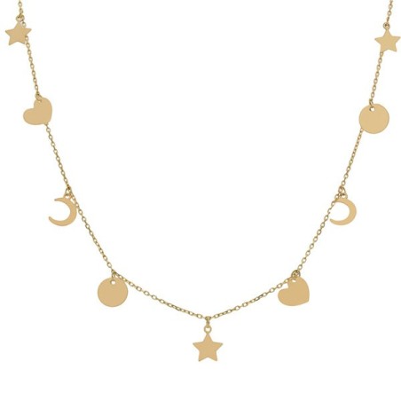 Gargantilla de Oro mix charms y piedras