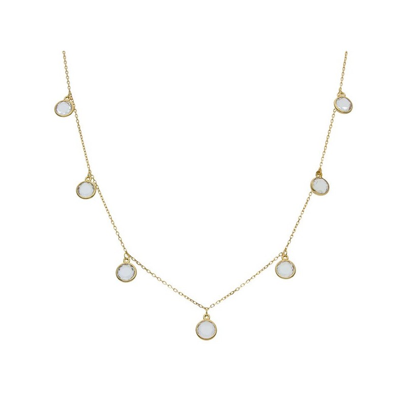 Gargantilla de Oro circonitas transparentes