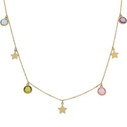 Gargantilla de Oro charms estrellas y colores