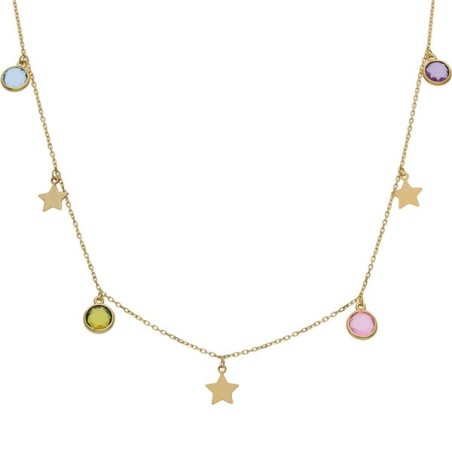 Gargantilla de Oro charms estrellas y colores