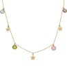 Gargantilla de Oro charms estrellas y colores