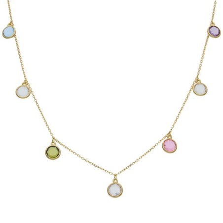 Gargantilla de Oro charms piedras colores
