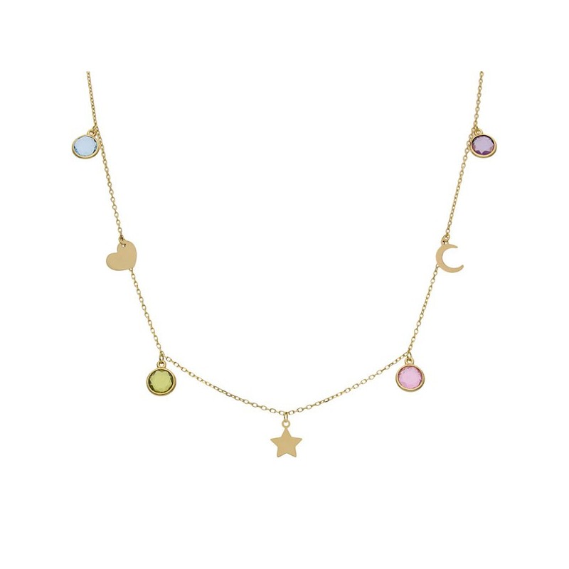 Gargantilla de Oro charms y colores