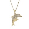 Gargantilla delfines de Oro circonitas