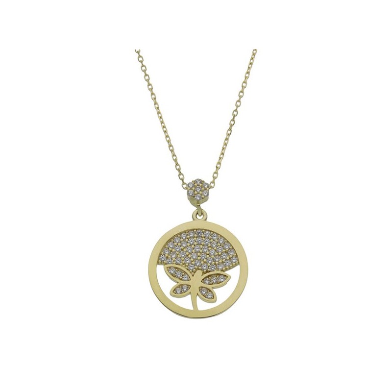 Gargantilla Libélula de Oro circonitas