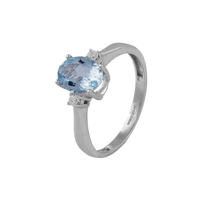 Sortija Oro blanco y Aguamarina Itemporality GRN-113-001