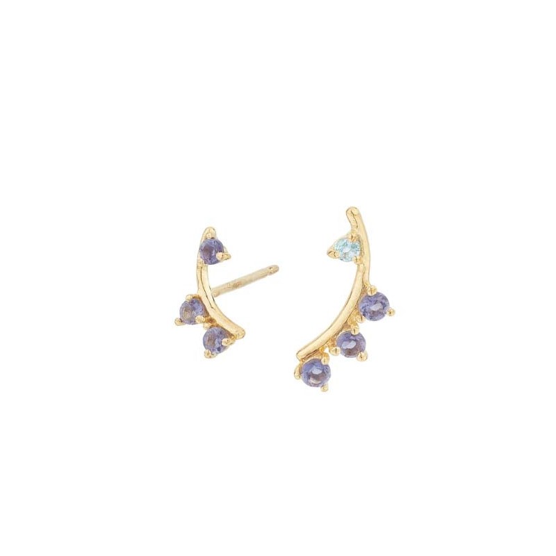 Pendientes 'Mitra' Iolita y Topacio Azul SEA-204-090-UU