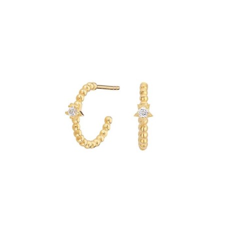 Aros plata bolas doradas y estrella SEA-201-006-UU