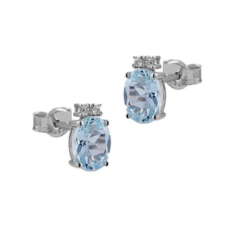 Pendientes Itemporality Lux Oro blanco Aguamarina GEA-113-004