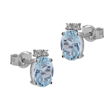 Pendientes Itemporality Lux Oro blanco Aguamarina GEA-113-004