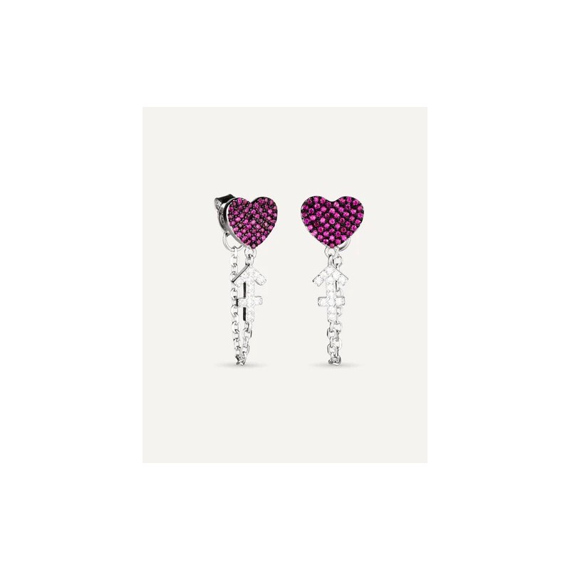 Pendientes plata corazón y flecha T-Adoro 43.PE7.02