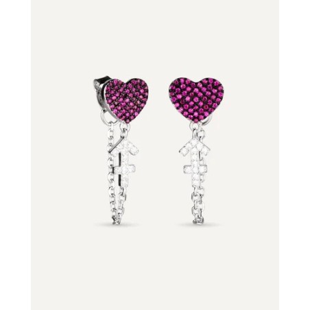 Pendientes plata corazón y flecha T-Adoro 43.PE7.02