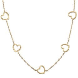 Gargantilla Oro con 5 corazones