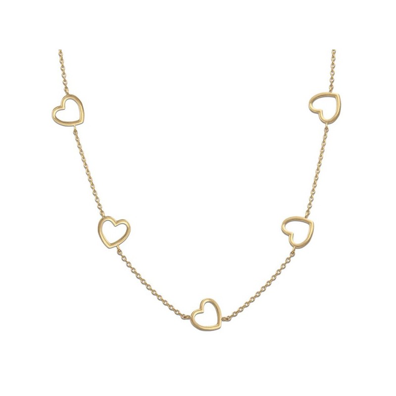 Gargantilla Oro con 5 corazones