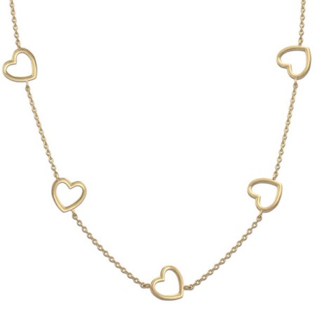 Gargantilla Oro con 5 corazones