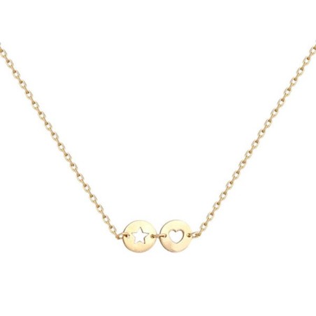 Gargantilla Oro corazón y estrella