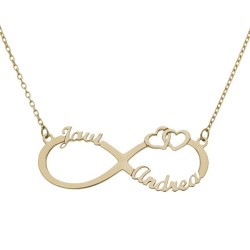 Gargantilla Oro infinito y corazones + nombres