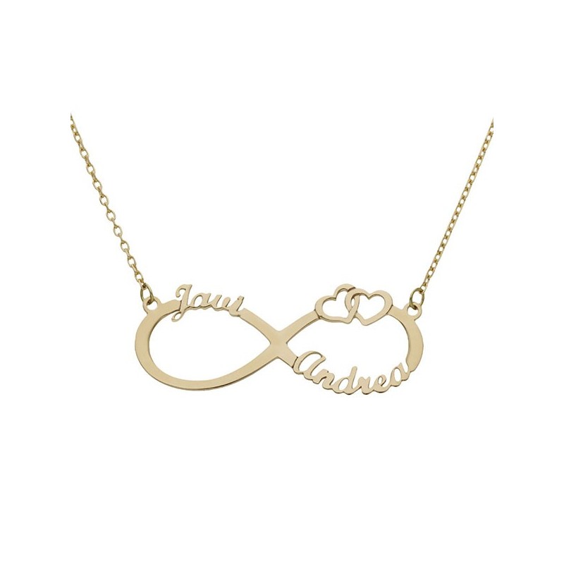 Gargantilla Oro infinito y corazones + nombres