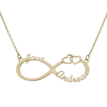 Gargantilla Oro infinito y corazones + nombres