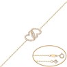 Pulsera de Oro corazones enlazados
