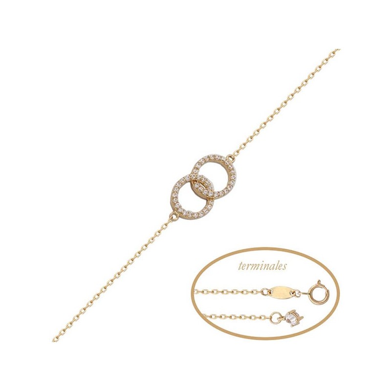 Pulsera de Oro alianzas enlazadas