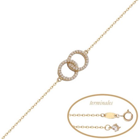 Pulsera de Oro alianzas enlazadas