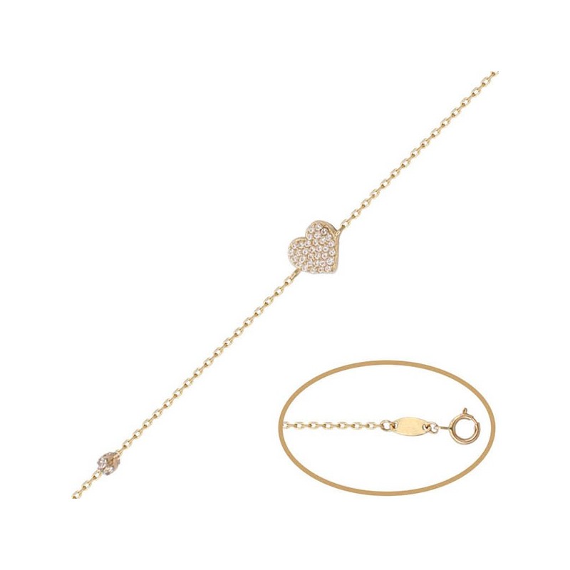 Pulsera de Oro corazón