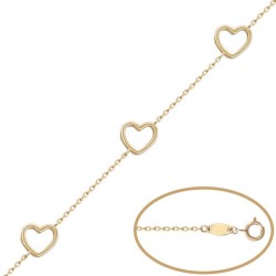 Pulsera de Oro corazones
