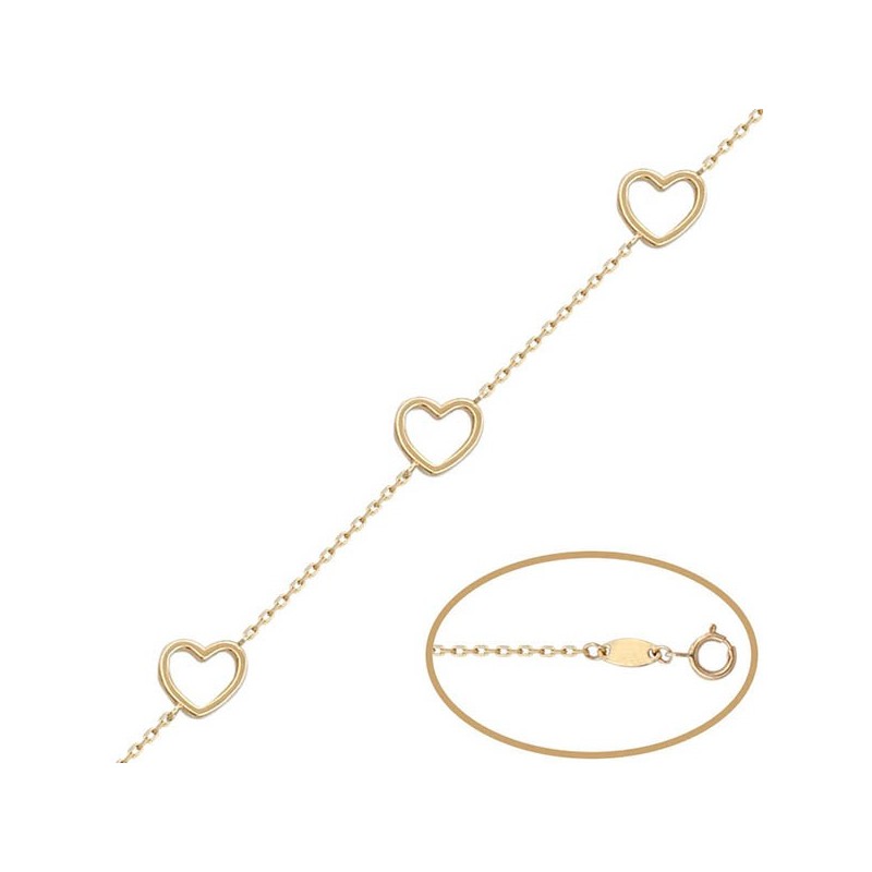 Pulsera de Oro corazones