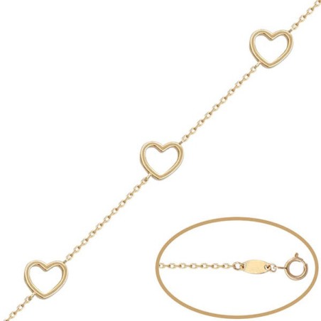 Pulsera de Oro corazones