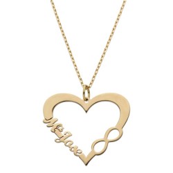 Gargantilla personalizada Oro corazón infinito nombres