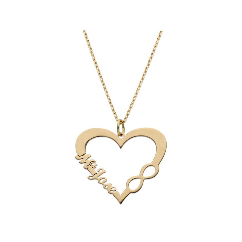 Gargantilla personalizada Oro corazón infinito nombres